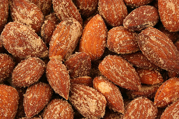 Roasted Almonds Background Texture stock photo
