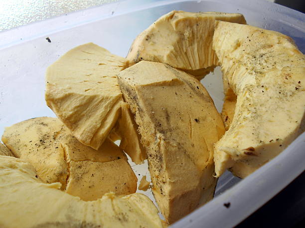 roasted breadfruit stock photo