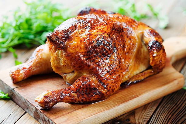 roasted chicken stock photo