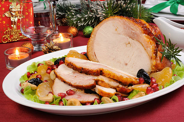 roasted turkey breast - pork pine bildbanksfoton och bilder