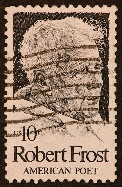 Robert Frost stamp stock photo