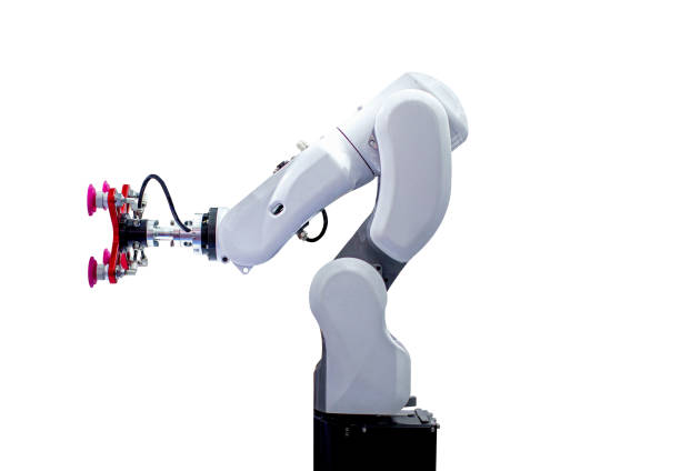 рука робота на белом фоне - robot hand white background стоковые фото и изображения
