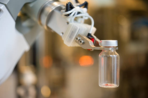 Robot in laboratory stock photo