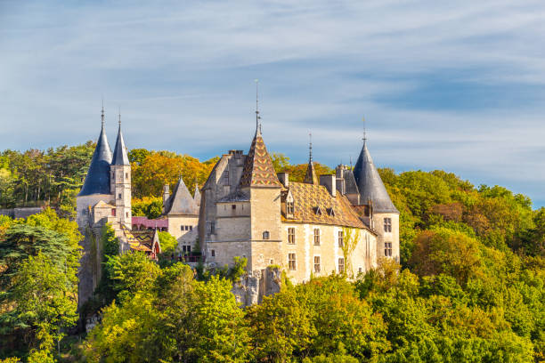 Rochepot Castle in Burgundy, France. stock photo