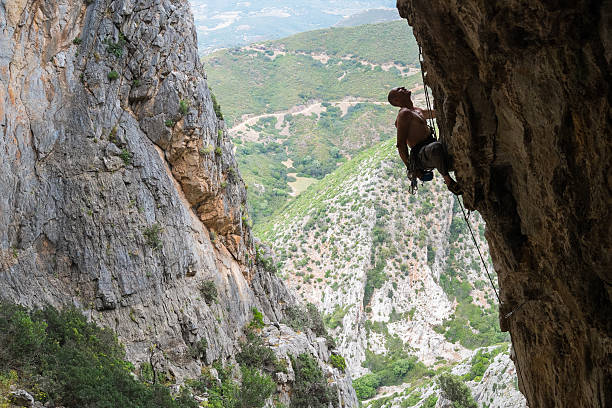 Rock climber stock photo