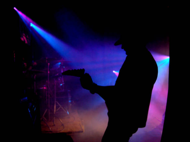 Rock Guitarist Silhouette of a rock guitarist. skeable stock pictures, royalty-free photos & images