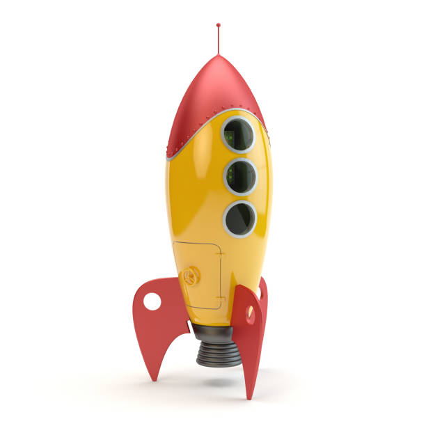 Rocket launch illustration, white background Startup concept missile stock pictures, royalty-free photos & images