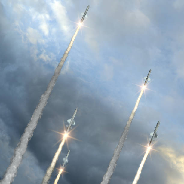Rockets launch stock photo