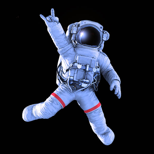 rocking astronaut, 3d render - astronaut stockfoto's en -beelden