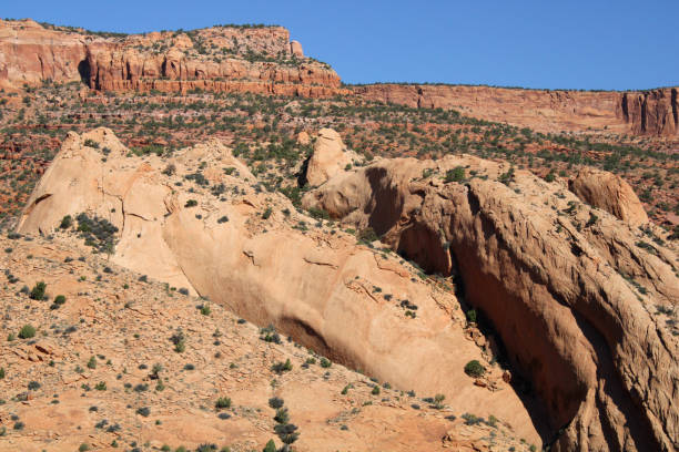 Rocks Cliffs and Mountains of Utah stock photo