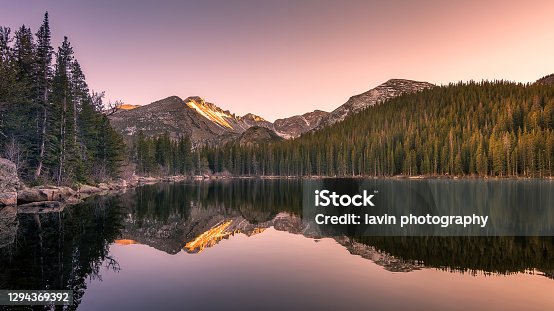 istock rocky mountain state park lake reflections 1294369392