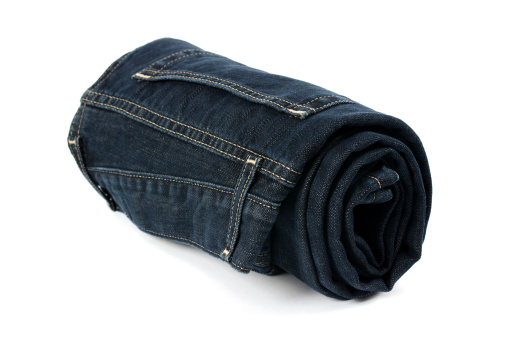 Roll Denim Jeans Stock Photo - Download Image Now - iStock