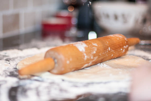 Rolling Pin on Counter stock photo