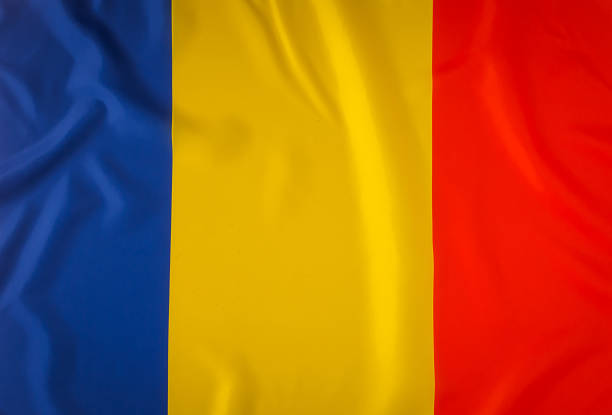 Romanian flag stock photo