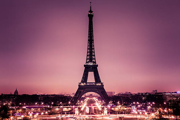romântico de paris com a torre eiffel - paris imagens e fotografias de stock