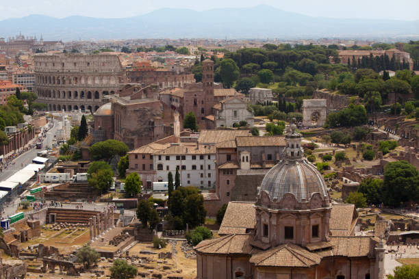 Rome city from above stock photo