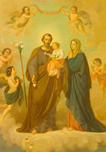 roma - la pintura de la sagrada familia - saints fotografías e imágenes de stock
