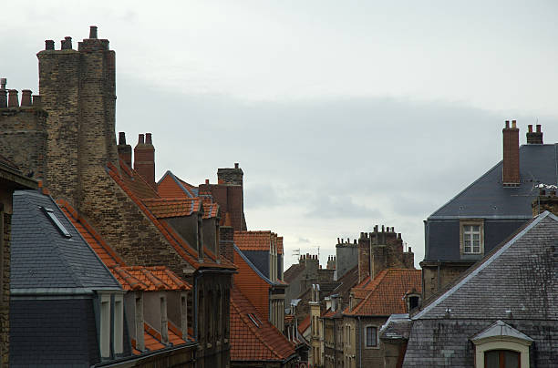 Rooftops in France stock photo