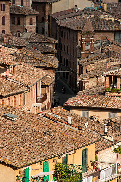 Rooftops of Siena, Italy stock photo