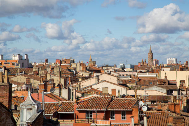 Rooftops of Toulouse in France stock photo