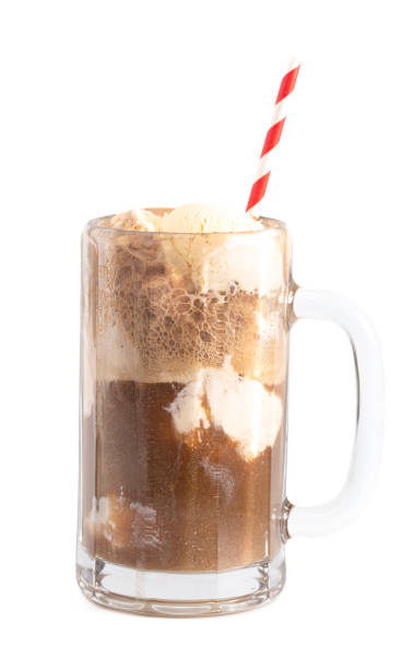 Root Beer Float Isolated on a White Background stock photo