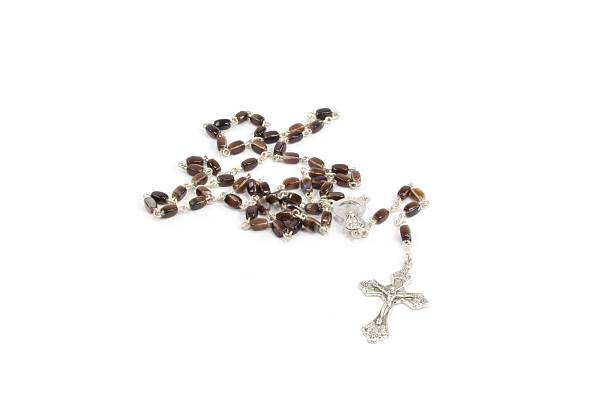 rosary beads stock photo