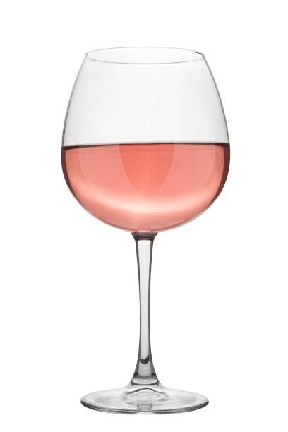 Rose wine on the white background stock photo