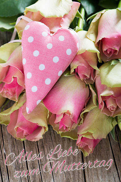 Roses with heart stock photo