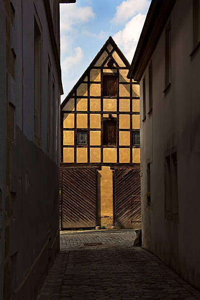 Rothenburg ob der Tauber, fasade of old house fasade of medieval house in historic old town Rothenburg ob der Tauber, Bayern, Germany rottenburg am neckar stock pictures, royalty-free photos & images