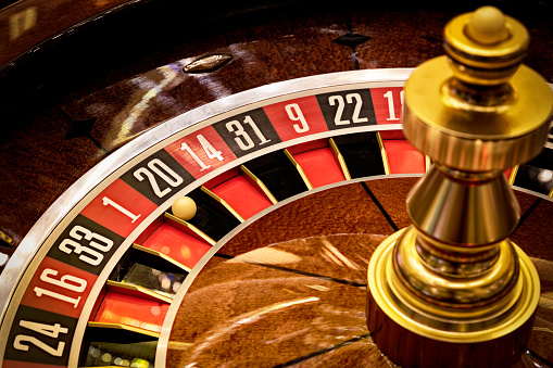 Roulette wheel in casino. Chance Image.