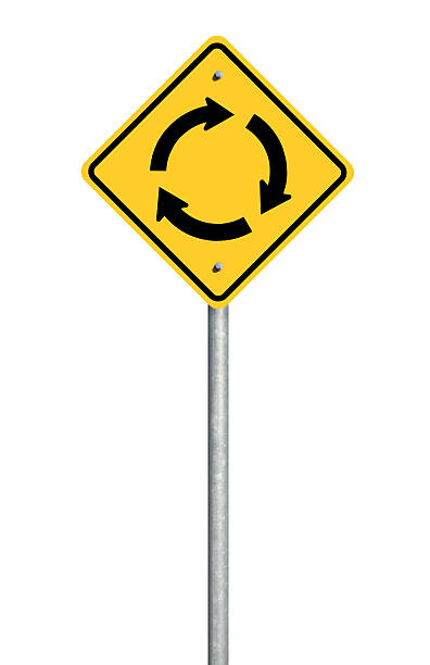Roundabout Road Sign stock photo