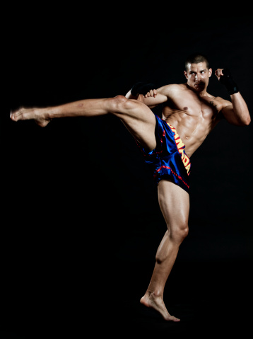 Roundhouse Kick Stock Photo & More Pictures of Abdominal Muscle - iStock