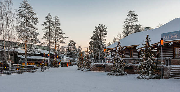 Rovaniemi, Finland. Santa Claus Village at the Arctic Circle stock photo