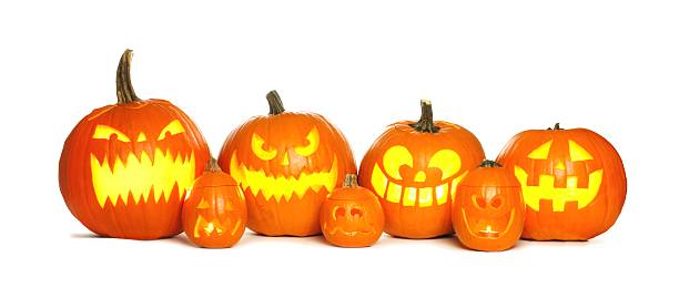 Pumpkins In A Row Stock Photos, Pictures & Royalty-Free Images - iStock