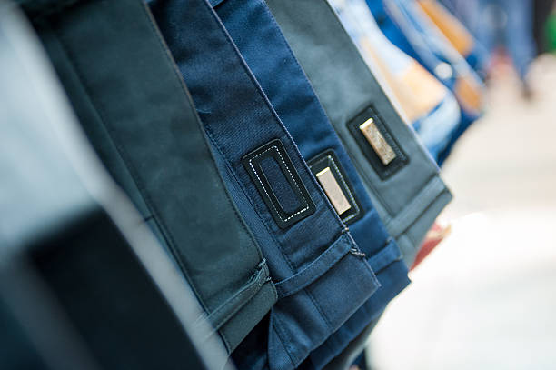 Row of Jeans and trousers stock photo
