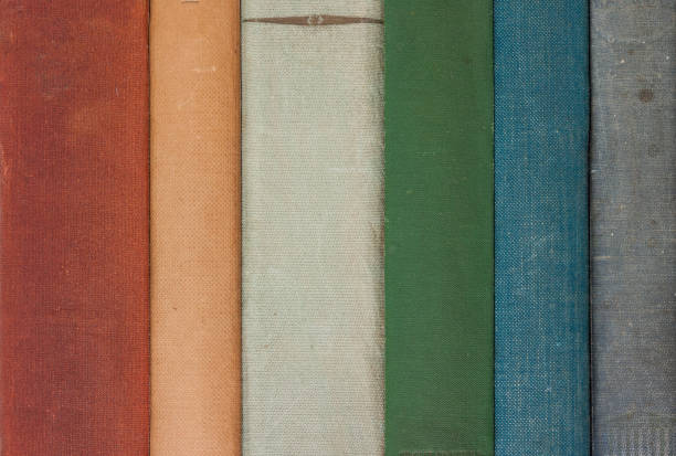 Row of Old Books showing the Spines stock photo