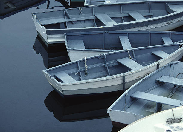 Rowboats, New England stock photo