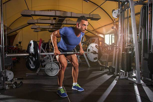 Rowing  Barbell stock photo