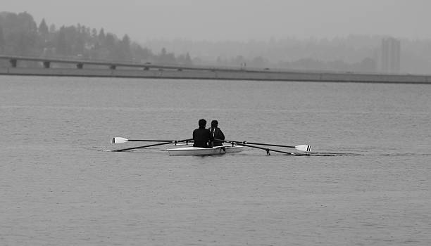 Rowing On A Rainy Day stock photo