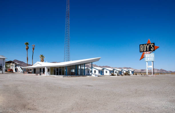 Roy's Motel and Cafe in Amboy stock photo