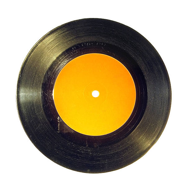 45 rpm Single Vinyl Record with Blank Label stock photo