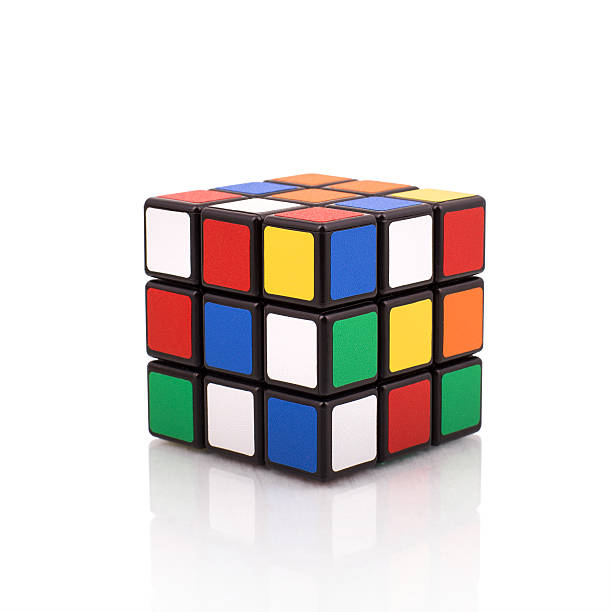 Rubik's Cube on a white background stock photo