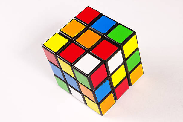 Rubik's Cube on white background stock photo