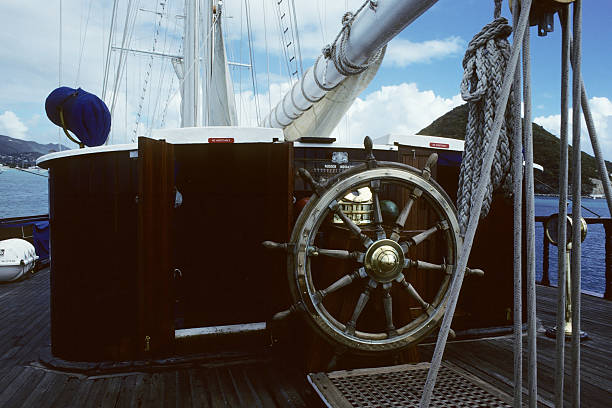 Rudder of a Clipper Ship stock photo