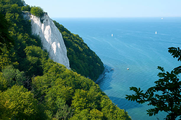 Ruegen, Chalk cliff White chalk cliff on the of island Ruegen (Baltic sea, Germany)  rügen stock pictures, royalty-free photos & images