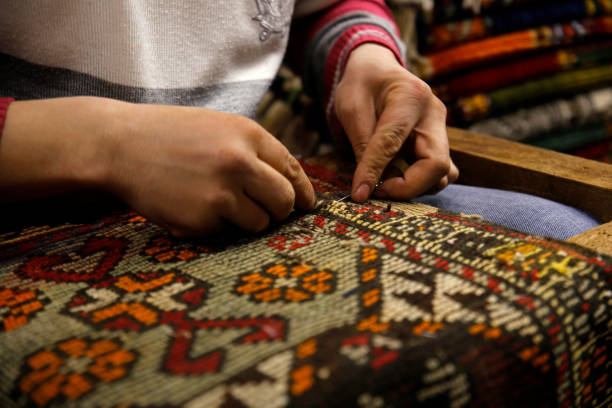 Rug repairs Old rug repair anatolia stock pictures, royalty-free photos & images