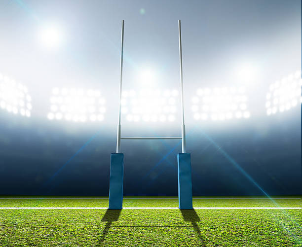 Rugby Stadium And Posts stock photo