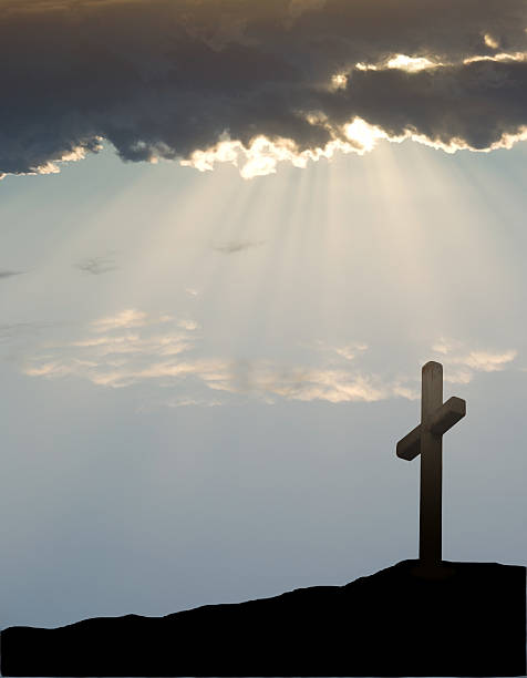 Rugged Easter Cross  good friday stock pictures, royalty-free photos & images