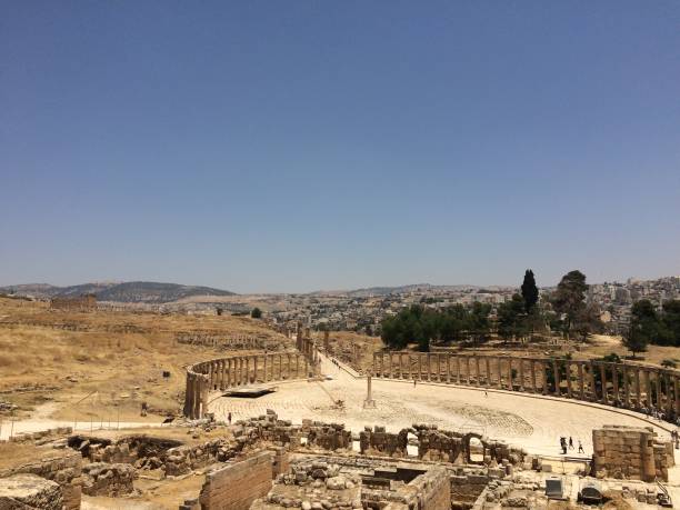 Ruins at Jerash, Jordan stock photo