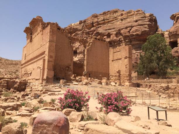 Ruins at Petra, Jordan stock photo